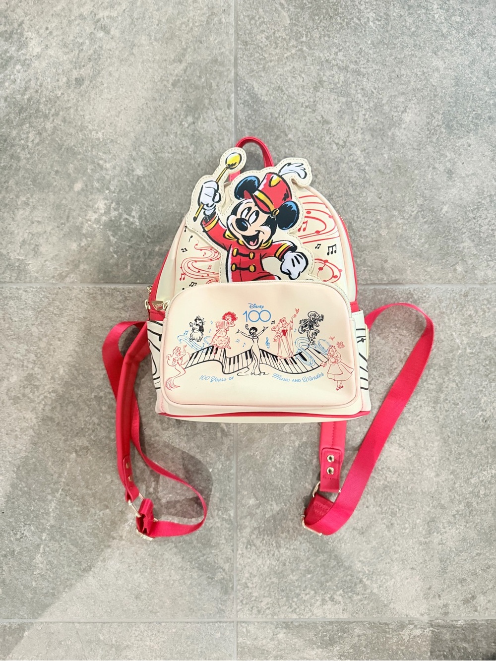 Disney 100 Years of Wonder Music & Wonder Loungefly-style mini backpack